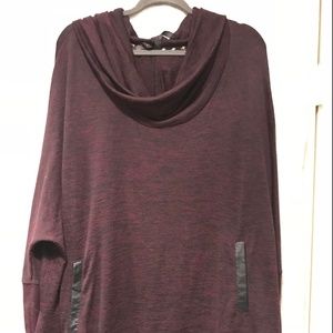 Melissa McCarthy  Seven7 Burgundy  Poncho Top 1X